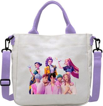 Generic Demon Hunter Canvas Bag, Movie-Related Item, Universal Handbag for Both Men and Women, Single Shoulder Bag (C)