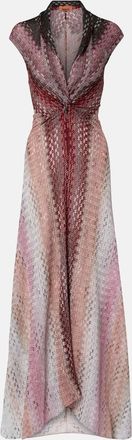 Missoni Abito lungo in jacquard di lamé a zig-zag