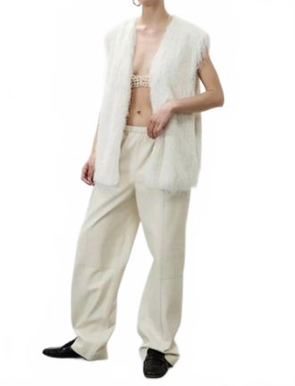 Alysi Fringe V Neck Vest In Meringa