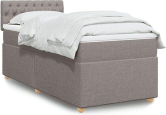 vidaXL Vidaxl - Cama Box Spring Con Colch&oacute;n Tela Gris Taupe 80x200 Cm