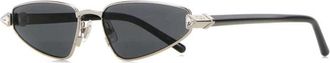 Valentino Garavani Crystal VLogo 57mm Cat-Eye Zonnebril - Dames - Zonnebrillen - Grijs - ONE Size - Nylon - Accessoires