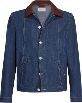 Brunello Cucinelli Denim Jacket - Heren - Spijkerjassen - Blauw - L - Denim - Jassen