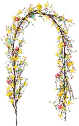 Glitzhome 72L Easter Egg Berries & Flower Garland in Yellow at Nordstrom, Size Medium
