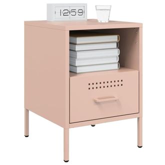 Berkfield Home Sturdy Bedside Cabinets 2 pcs Pink 36x39x50.5 cm Steel
