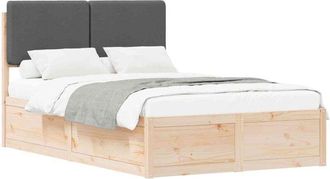 vidaXL Estructura De Cama Con Cabecera Tapizada Gris Oscuro Vidaxl