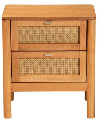 Baxton Studio Jenn Japandi 2-Drawer Nightstand