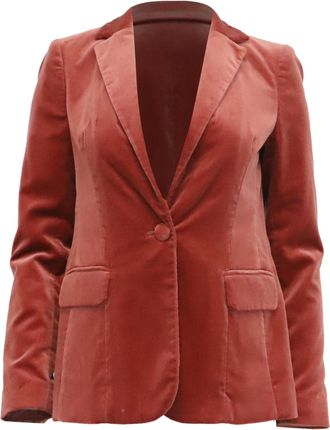 Frame Denim Frame Single-Breasted Blazer in Rust Orange Cotton