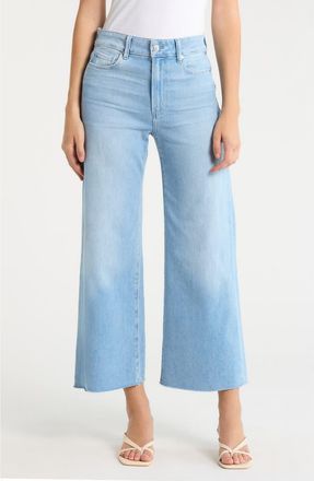 Paige Anessa Raw Hem Wide Leg Jeans in Santorini Sky at Nordstrom, Size 26P