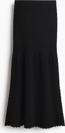 H&M Jupe in Strukturstrick - Schwarz