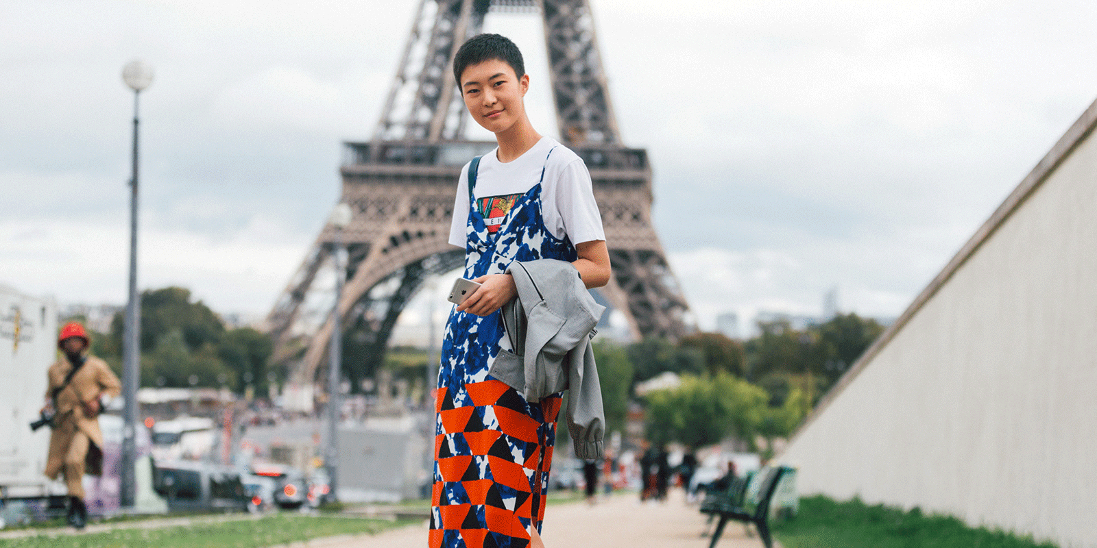 spring trends, 2019 style, SS fashion, SS19, fashion, asian model, paris, bike shorts, neon, tiedie, tie die, street style, beige, bike shorts, fringe, boilersuits, bright colours, neon fashion, snakeskin print, instagram