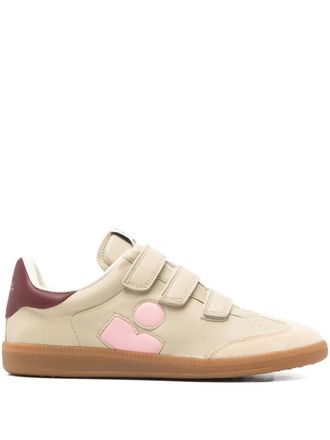 Isabel Marant Beth sneakers met klittenband en logo - Beige