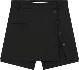 Iro Amira Skort - Dames - Bermuda - Zwart - S - Leer - Korte Broeken