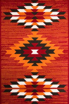 Kukoon Red Tribal Aztec Pattern Living Room Area Rug | Size: 280 cm x 365 cm