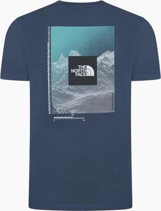 The North Face Mens The North Face Mens T Shirts M Digital Mountain Crew Neck Graphic Print Cotton Tee - Blue - Size: 42