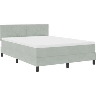 vidaXL Cama Tipo Box Spring Gris Claro 140 X 190 Cm Terciopelo Vidaxl