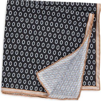 BOSS Geometric Pocket Square in Dark Blue at Nordstrom Rack