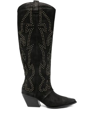 Marc Ellis 70mm studded pointed boots - Black