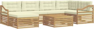 vidaXL Conjunto De Sof&aacute;s De Exterior 7 Uds. Blanco Y Crema Vidaxl