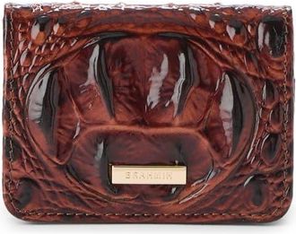 Brahmin Clementine Embossed Leather Card Case in Pecan Melbourne at Nordstrom
