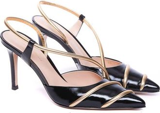Gianvito Rossi Womens Lamb Leather Pointed-Toe Heel Black