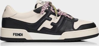Fendi Match FF Leather Low-Top Sneakers