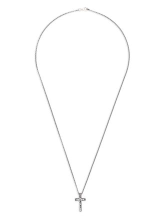 Rosa Maria Collana Cross in argento sterling con diamanti - Nero