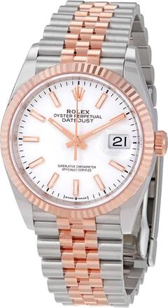 Rolex Datejust 36 Automatic White Dial Mens Steel and 18kt Everose Gold Jubilee Watch 126231WSJ