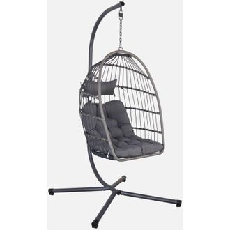 Sweeek Poltrona sospesa in acciaio, rattan, poliestere