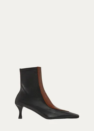 Proenza Schouler 60mm Trap Stretch Leather Ankle Boots