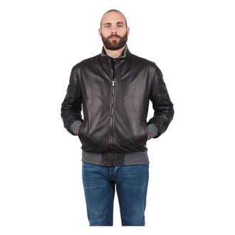Barba Heren Leren Jas - Volnerf Leer - Heren - Bomber jackets - Zwart - M - Leer - Jassen