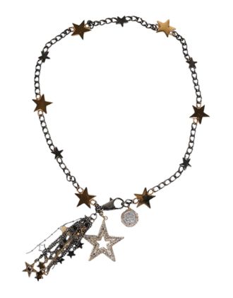 Dolce & Gabbana Womens Silver Gold Brass Embellished Waist Chain Belt Glass