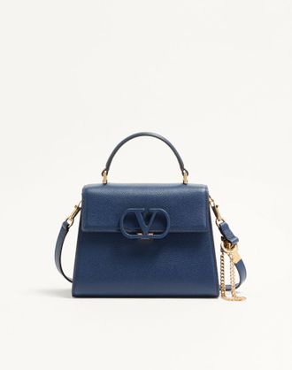 Valentino Garavani Valentino Garavani Vsling Small Handbag In Grainy Calfskin Woman BLUE UNI