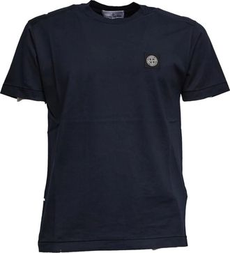 Stone Island T-Shirts, male, Blue, S, T-shirt