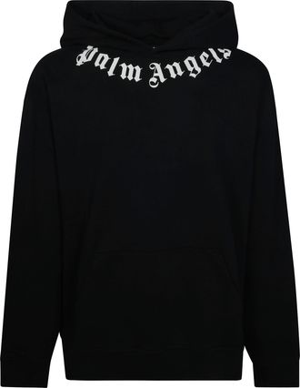 Palm Angels Neck Logo Regular Hoodie