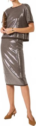 Sanctuary Sparkle Sequin Pencil Skirt In Ink