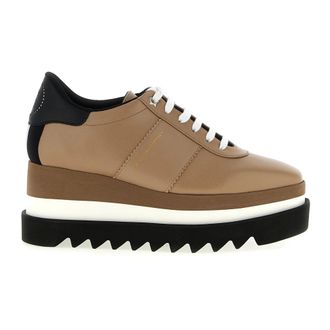 Stella McCartney Schoenen, Dames, Beige, 39 1/2 EU, Leer, Elyse Sneakers