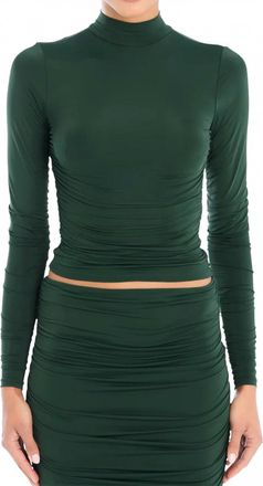 SER.O.YA Dulcie Ruched Top In Evergreen
