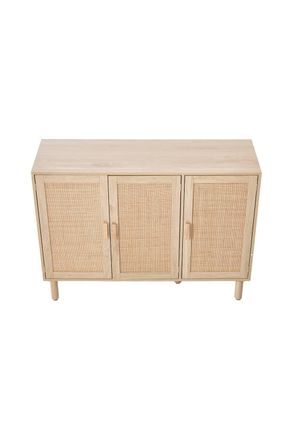 Living and Home Three-Door Wooden Sideboard in Light Oak