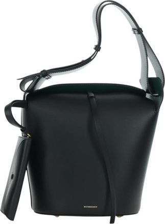 Burberry Supple Bucket Leather Black Leather Handbag (Pre-Owned)
