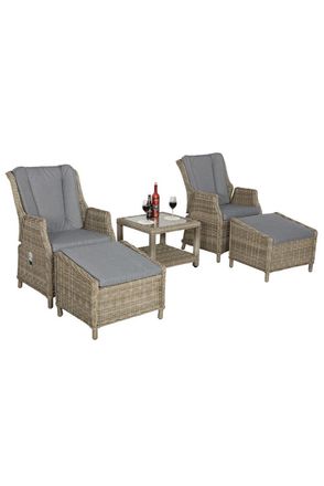 Royalcraft WENTWORTH 5pc Deluxe Gas Reclining chair set in Natural
