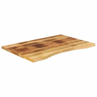 Berkfield Home Desk Top with Curve 100x60x2.5 cm Solid Wood Rough Mango in Brown