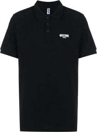 Moschino klein zwemlogo zwart poloshirt