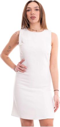 Calvin Klein Jeans Jurk met Gesp en Open Rug - Dames - Korte kleedjes - Wit - S - Kleedjes