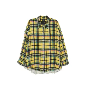 R13 Plaid Frayed Shirt