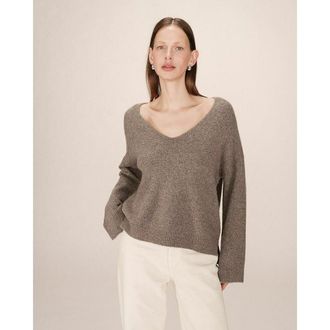 Grace & Mila Trui met V-hals in grof tricot