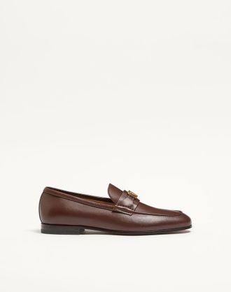 Valentino Garavani VLogo Signature nappa leather loafer Man BROWN 41.5