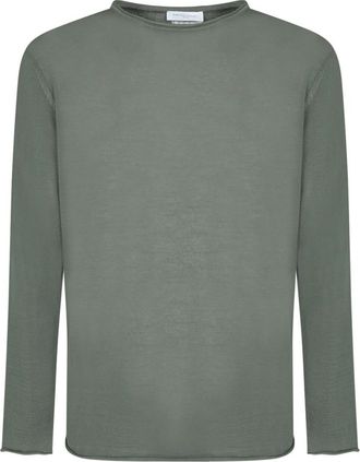 Daniele Fiesoli Crepe T-shirt - Heren - Longsleeves - Groen - M - Katoen - Tops