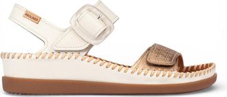 Pikolinos Pikolinos Womens White Leather Lightweight Summer Wedge Sandals - Cadaques