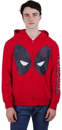 MARVEL Deadpool and Wolverine Fleece Zip Up Hoodie in Deadpool Mineral Red at Nordstrom, Size Xx-Large
