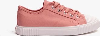 Hush Puppies Womens Hush Puppies BROOKE Womens Canvas Trainers Pink - Size: 4